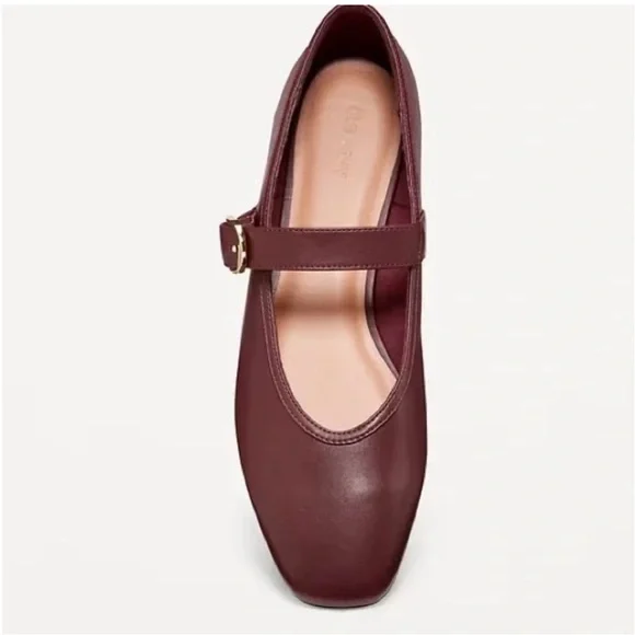 Old Navy Ballet Flats Mary Jane’s Black Burgundy Clove Womens 11 2 Pair Bundle - Picture 5 of 6